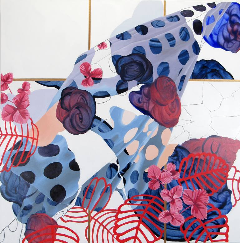 Original Botanic Painting by Amber Lomax | Contemporary Art on Canvas | A Fortress of Broken Glass and Stones