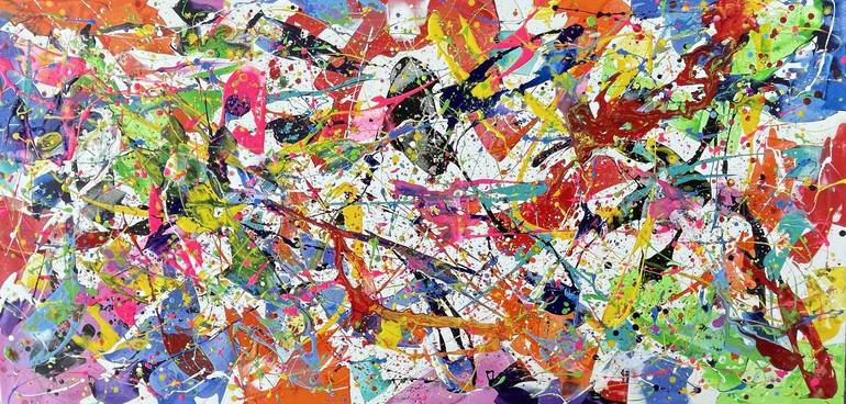 colorful splatter paint art