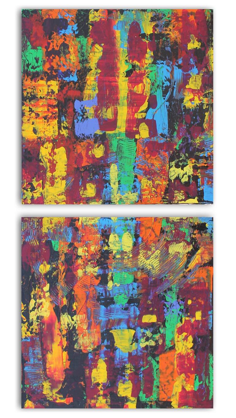 Original Abstract Painting by Juan Jose Garay | Abstract Art on Canvas | Feelings in Colour - Diptych