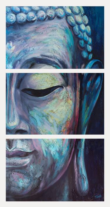 Buddha - triptych, painting by request thumb