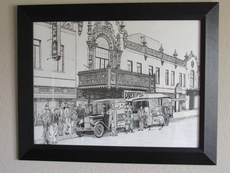 Original Documentary Architecture Drawing by Ron Enderland