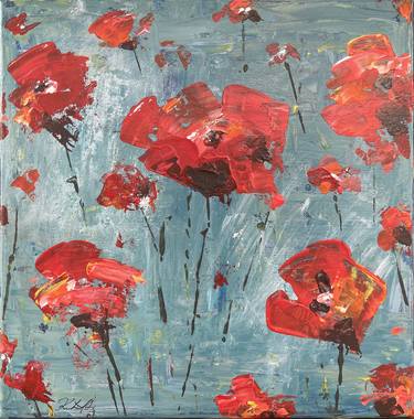 Original Abstract Floral Painting by Kimberly A.P.