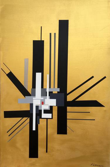 Original Abstract Geometric Paintings by Sylvia Lermann