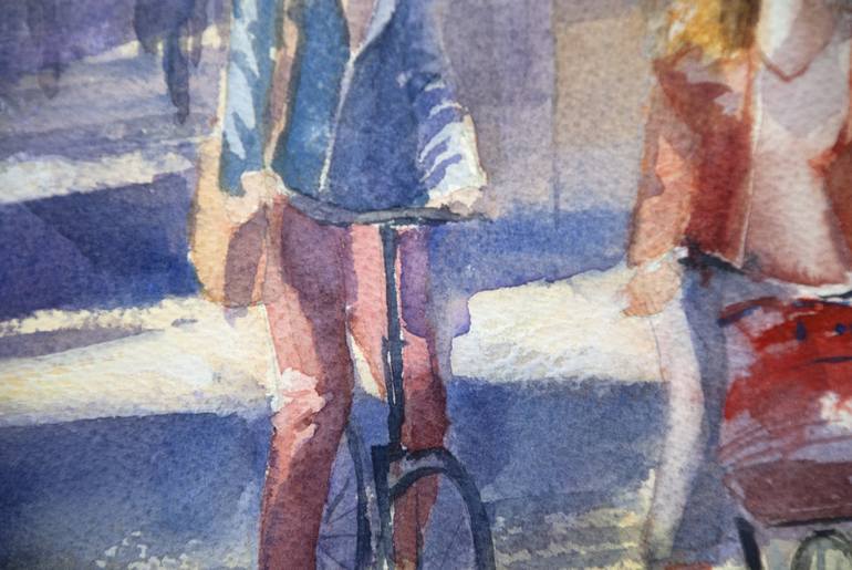 Original Figurative Bike Painting by Dorota Bousquet