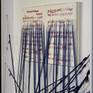 "The sound of Silence" writed with blue thread on the music sheet of the song.