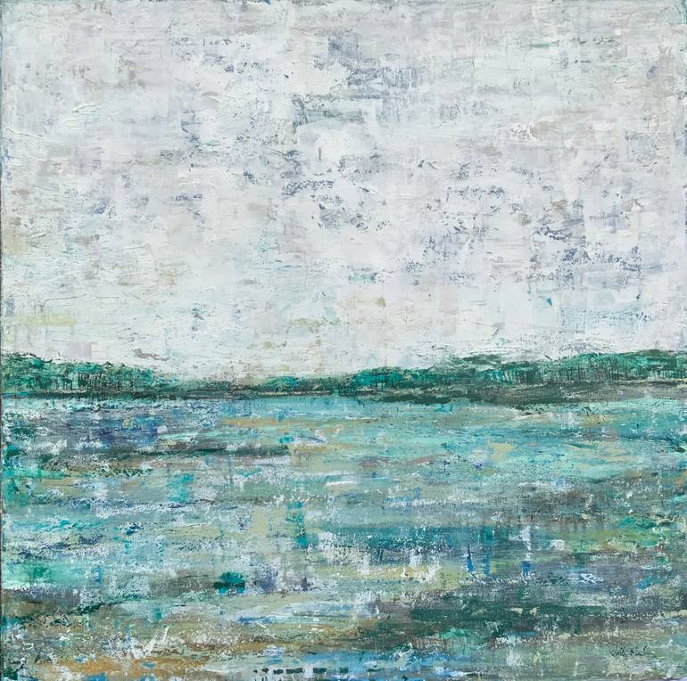 Original Beach Painting by Holly Blanton  Expressionism Art on Canvas  Inlet