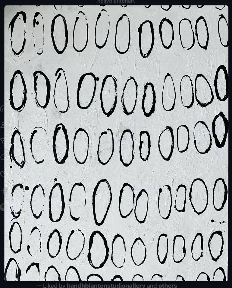 Original Abstract Painting by Holly Blanton  Black  White Art on Canvas  Osmosis