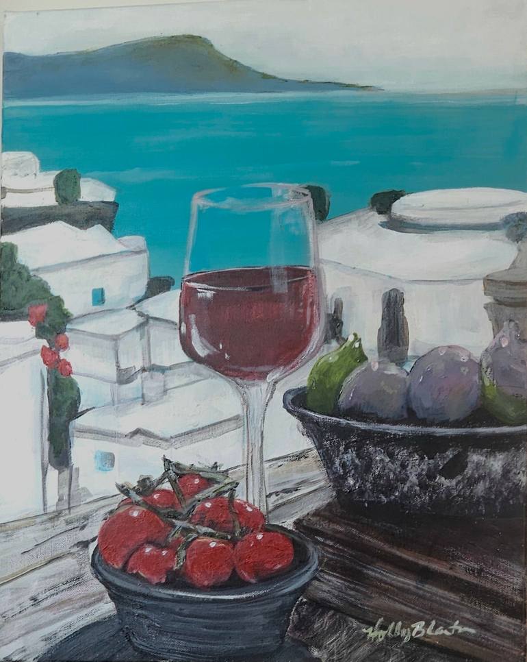 Original Still Life Painting by Holly Blanton  Classicism Art on Canvas  Aegean Afternoon