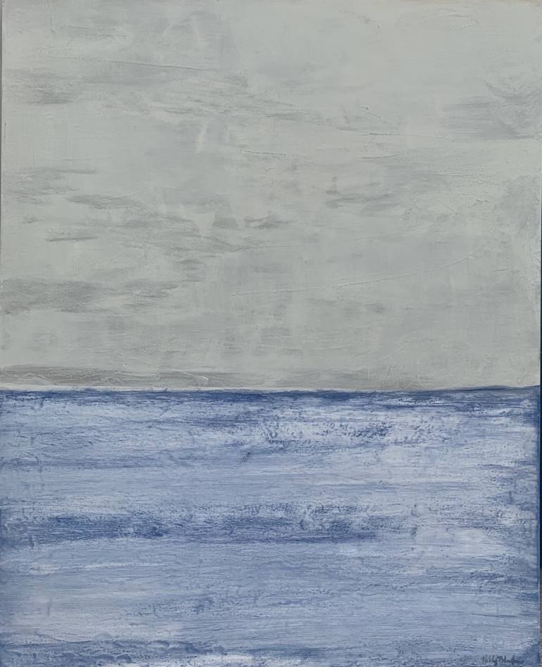 Original Beach Painting by Holly Blanton  Abstract Expressionism Art on Canvas  Evening Sea