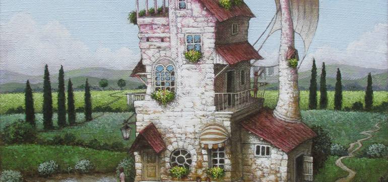 Original Realism Architecture Painting by Gorg Artist