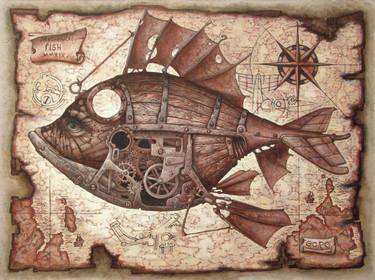 Print of Conceptual Fish Paintings by Gorg Artist