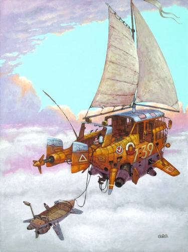 Original Fine Art Boat Paintings by Gorg Artist