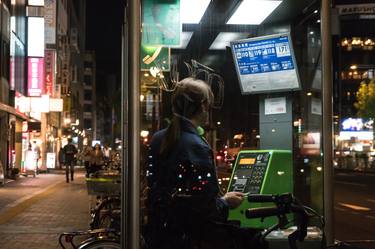 Japanese woman in a telephone booth - Limited Edition 1 of 10 thumb