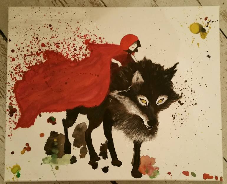 Red Riding Hood And Her Wolf Painting By Reynalda James Saatchi Art