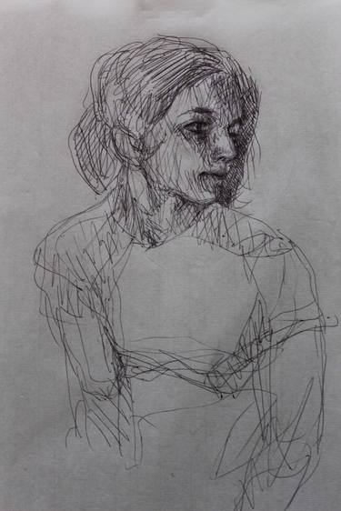 Original Expressionism Portrait Drawings by christian Angriman