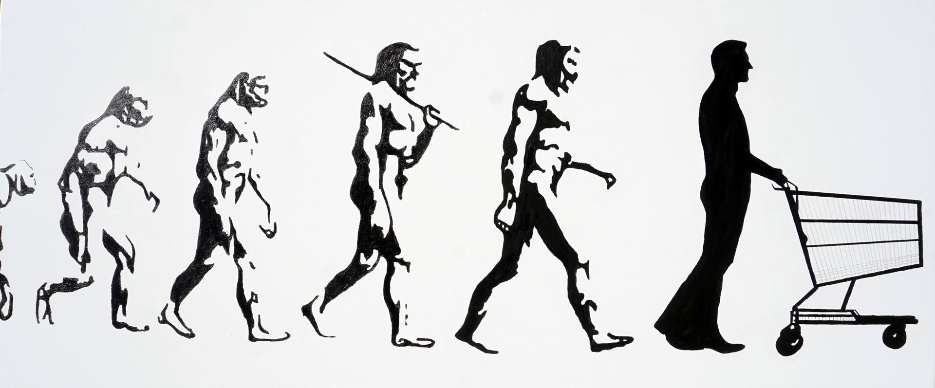 Human evolution Painting by Frederick Mazezky | Saatchi Art Germany