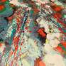 Extreme closeup to show canvas surface