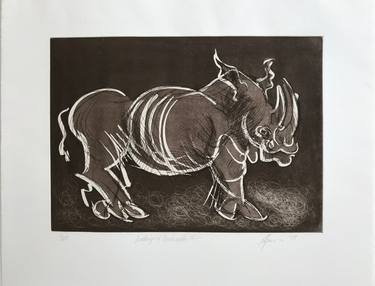 Original Expressionism Animal Printmaking by Roberta Jean Smith