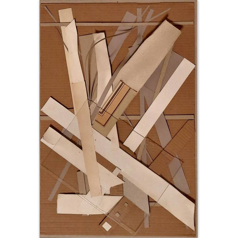 Original Abstract Collage by Jean-Luc Perrault