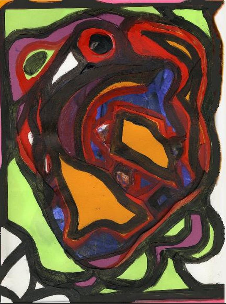Print of Abstract Collage by Jean-Luc Perrault