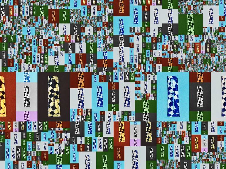 Original Abstract Mixed Media by Jean-luc Perrault | Abstract Art on Paper | Sugar Composition - Limited Edition 1 of 2