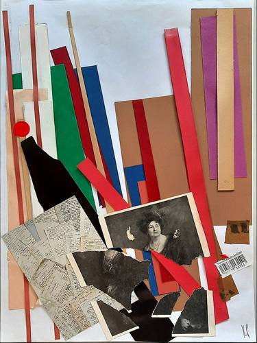 Original Abstract Collage by Jean-Luc PERRAULT