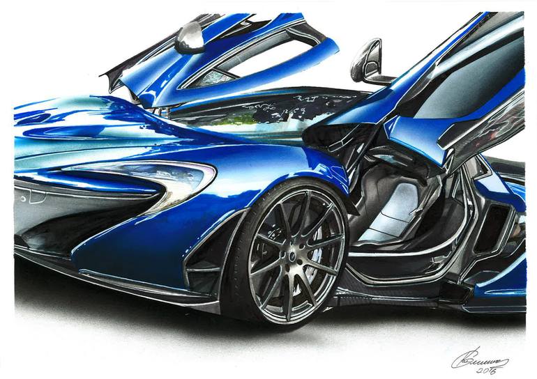 How to Draw a McLaren P1 GTR - Speed Drawing