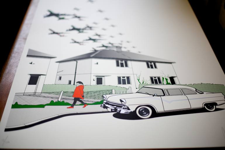 Original Illustration Aeroplane Printmaking by Gerry Buxton
