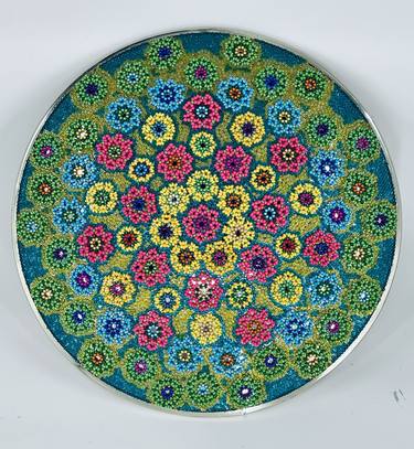 Original Abstract Floral Mixed Media by Julie Mars