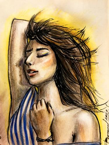 Original Women Drawing by Jennet Redjepova