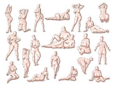 Original Nude Drawings by Guus Lamoen