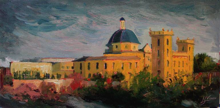 Original Architecture Painting by Lola Soto Vicario | Documentary Art on Wood | Museo de Bellas Artes. Valencia. Spain.