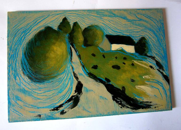 Original Surrealism Architecture Painting by Lola Soto Vicario