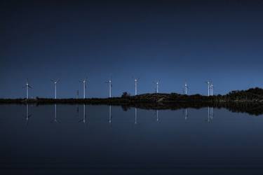 Wind turbines in blue - Limited Edition of 1/3 thumb