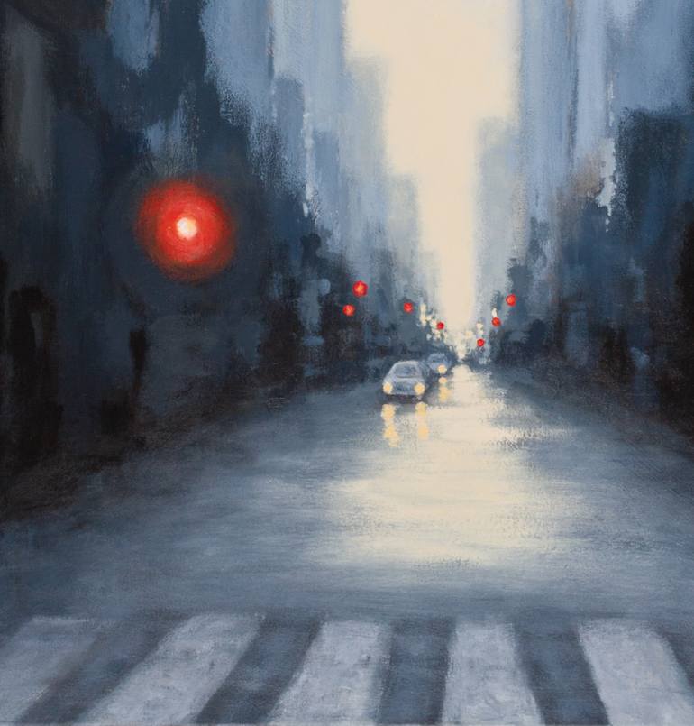 Original Illustration Cities Painting by Rita Vindedzis