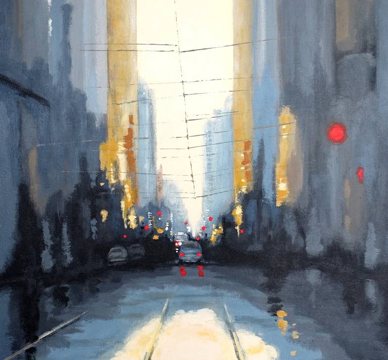 Original Illustration Cities Painting by Rita Vindedzis