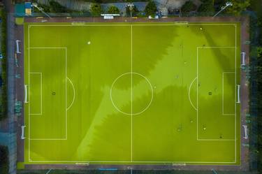 Drone aerial football field geometric fine art print - Limited Edition of 20 thumb