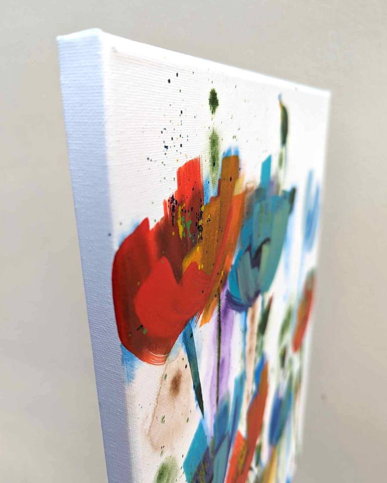 Original Abstract Expressionism Floral Painting by Nicky Courtman