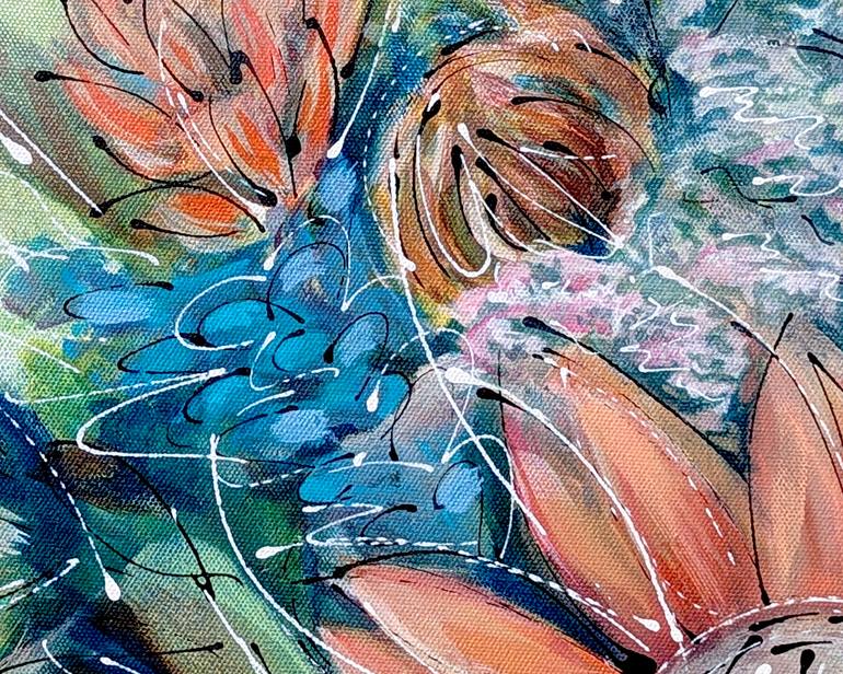 Original Abstract Floral Painting by Nicky Courtman
