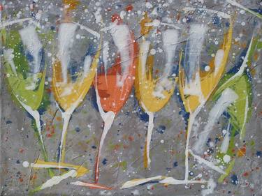 Print of Abstract Expressionism Food & Drink Paintings by Nicky Courtman