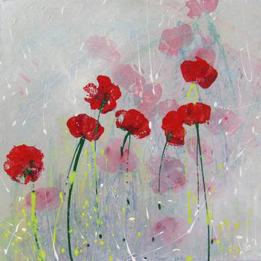 Original Abstract Expressionism Floral Paintings by Nicky Courtman