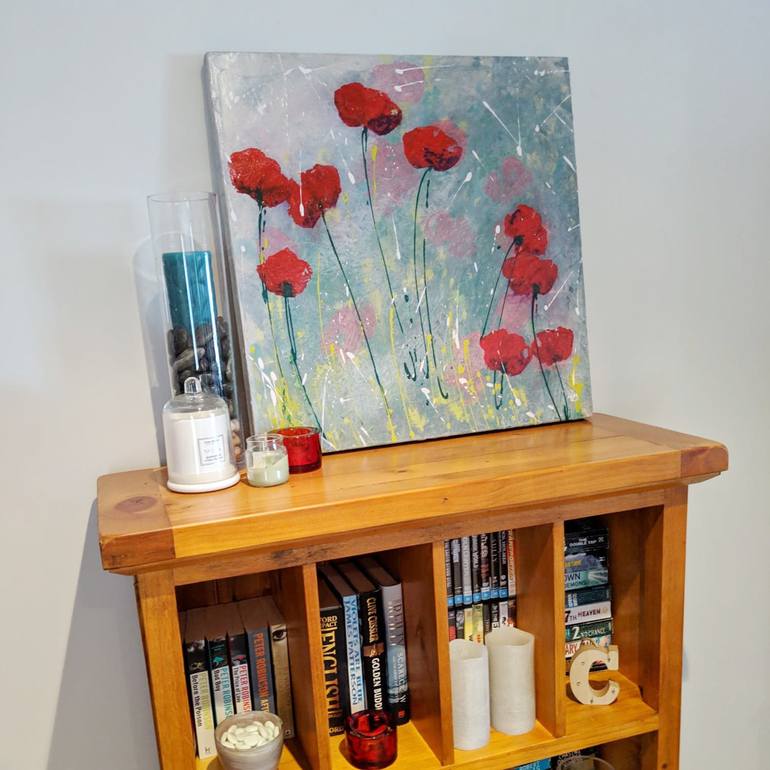 Original Abstract Floral Painting by Nicky Courtman