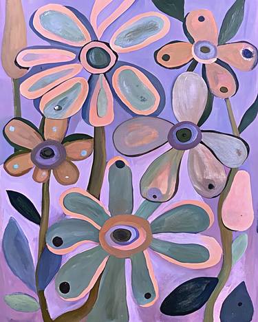 Original Abstract Floral Paintings by Kitti Gebler