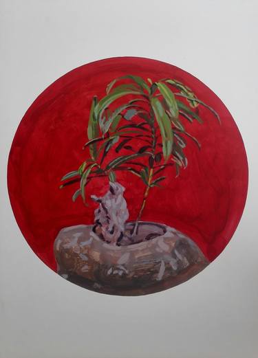 Still life with traditional chinese plant #02 - Circle painting thumb