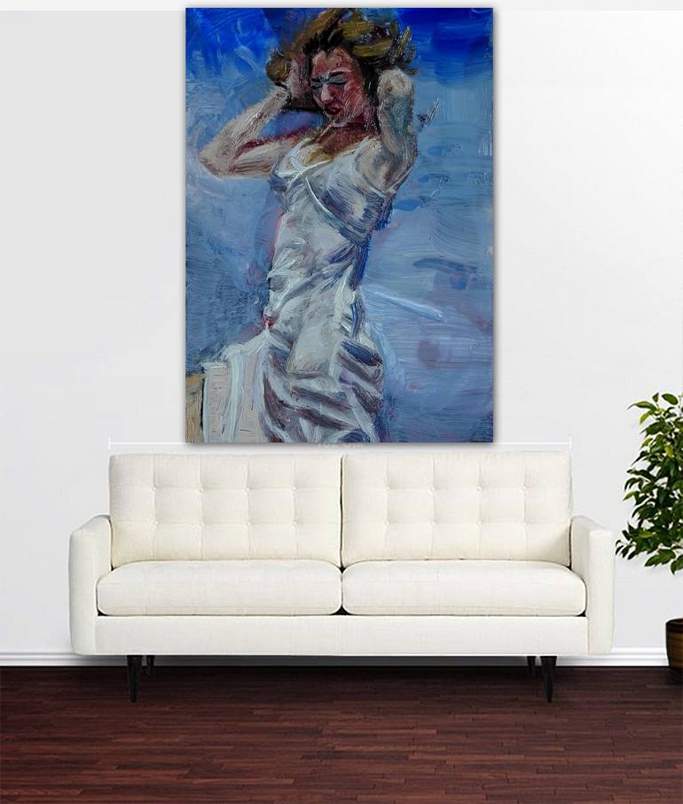 Original Expressionism Erotic Painting by Sunshine Art