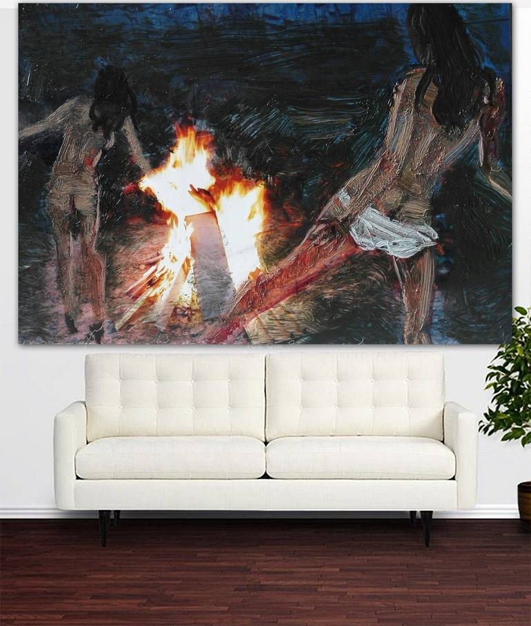 Original Figurative Erotic Painting by Sunshine Art