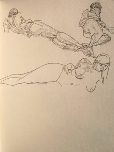 3 Nude girls - Nude pencil drawing 02 thumb