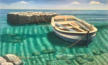 Original Realism Boat Paintings by John Psomopoulos