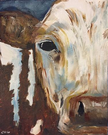 Original Cows Painting by Tammy Hardy