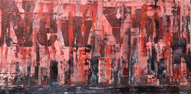 Original Abstract Cities Paintings by Christine Pizzorni